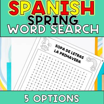 Preview of Spanish Spring Word Search Vocabulary Activities - La Primavera - Sopa De Letras