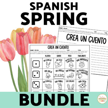 Preview of Spanish Springtime Bundle Spring Spanish Activities for Middle and High School