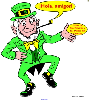 Preview of Spanish St. Patrick's Day Label the Leprechaun Body Parts-NOTEBOOK