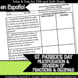 Spanish St. Patricks Day Math Activity Fractions and Decim