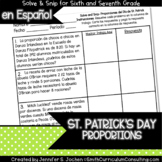 Spanish St. Patricks Day Math Activity Proportions | Solve