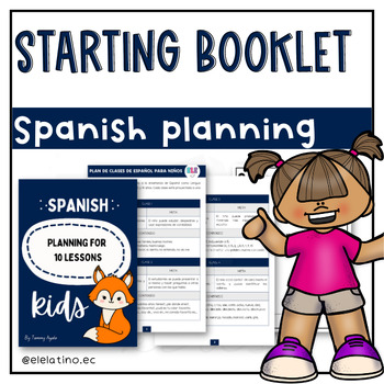 Preview of Spanish Starting Booklet for Kids│ Ten Spanish lessons and worksheets included