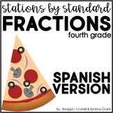 Spanish Stations by Standard Fractions Fourth Grade