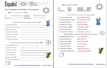 spanish stem change verbs bundle 8 worksheets and