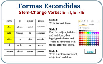e to ie stem changing verbs