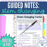 Spanish Stem Changing Boot Verbs Guided Notes for Students