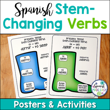 Preview of Spanish Stem Changing Verbs Activities and Posters