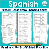 Spanish Stem Changing Verbs Conjugation Practice Worksheets