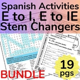 BUNDLE Spanish Stem Changing Verbs E to IE/E to I Present 