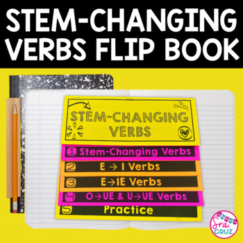 Preview of Spanish Stem Changing Verbs Flip Book with DIGITAL option for Google Slides