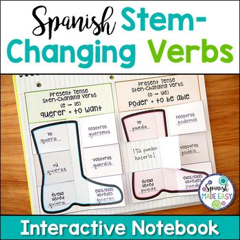 Preview of Spanish Stem Changing Verbs Interactive Notebook Activity