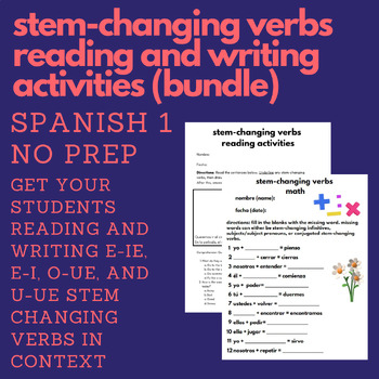 Preview of Spanish Stem-Changing Verbs Reading & Writing Activities (Bundle) (Spanish 1)