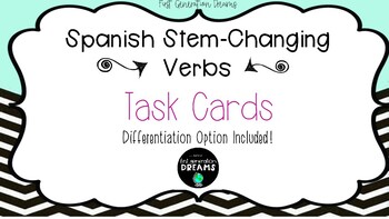 Preview of Spanish Stem-Changing Verbs - Task Cards With Differentiation Option