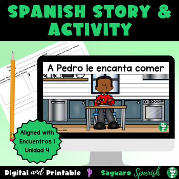 Preview of Spanish Story & Activity | Comidas, Bebidas, En la mesa, La cocina