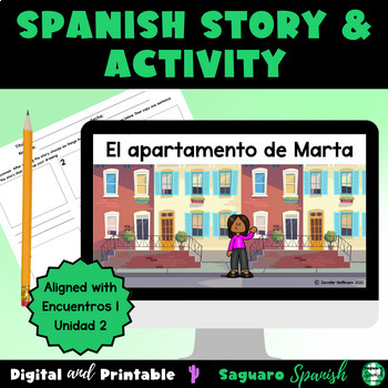 Preview of Spanish Story & Activity | La casa, los muebles, las tareas