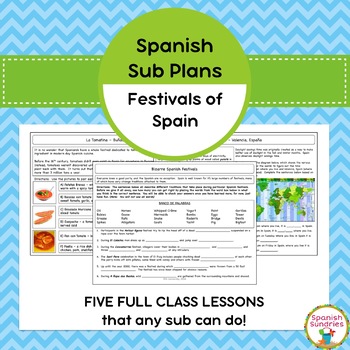 Preview of Spanish Sub Plans:  Festivals of Spain