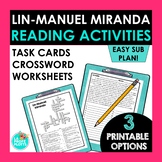 Spanish Sub Plans Lin-Manuel Miranda Reading Activities