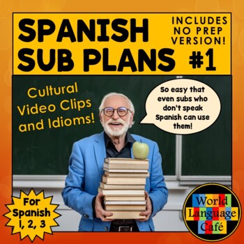Preview of SPANISH SUB PLANS ⭐ Spanish 1 2 3 ⭐ Emergency Sub Plans Substitute Plans
