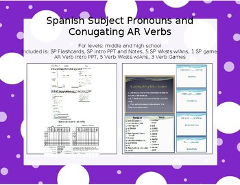 Spanish Subject Pronoun & Conjugating AR Verbs by Sra Noonan | TpT