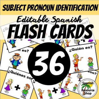 Preview of Spanish Subject Pronouns Identification Flashcards