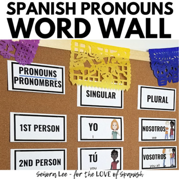 Preview of Spanish Subject Pronouns Bulletin Board - Spanish Vocabulary Word Wall