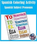Spanish Subject Pronouns Coloring Activity - Adult Coloring Page