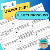 Spanish Subject Pronouns Lexilogic Puzzle