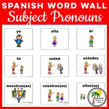 Preview of Spanish Subject Pronouns Posters and Word Wall