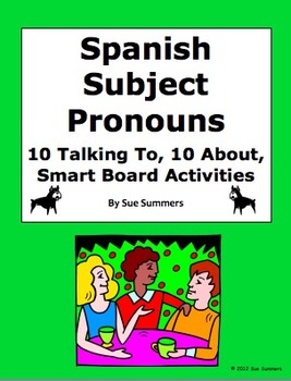 Preview of Spanish Subject Pronouns Practice for SmartBoard - Pronombres Personales