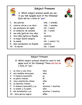 Spanish DO Pronoun Practice worksheet