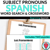 Spanish Subject Pronouns - Spanish Word Search & Crossword Puzzle