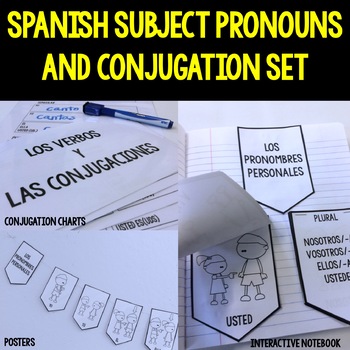 Preview of Spanish Interactive Notebook Subject Pronouns and Conjugation Set