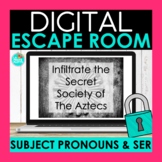 Spanish Subject Pronouns and SER Digital Escape Room | Spanish Breakout Room