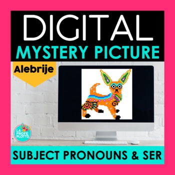 Preview of Spanish Subject Pronouns and SER Digital Mystery Picture | Spanish Pixel Art