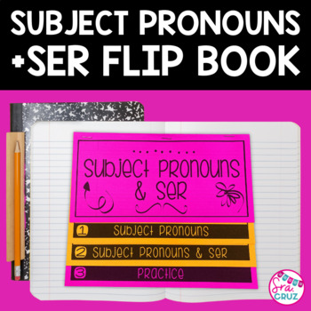Preview of Spanish Subject Pronouns and Ser Flip Book with DIGITAL for Google Slides