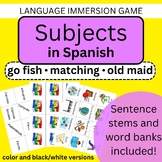Spanish Subjects Games Printable Cards and Sentence Stems