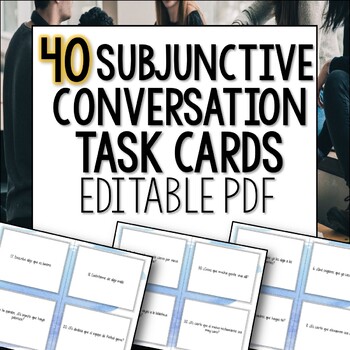 Preview of Spanish Subjunctive Conversation Task Cards Speaking Practice