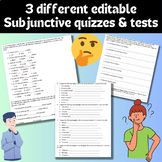 Spanish Subjunctive Quiz and Test, 3 different editable as