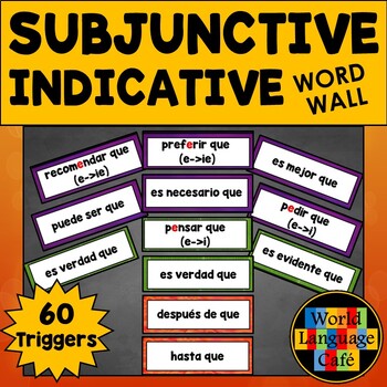 Preview of SPANISH SUBJUNCTIVE TRIGGERS ⭐ Subjunctive Word Wall ⭐Subjunctive Bulletin Board
