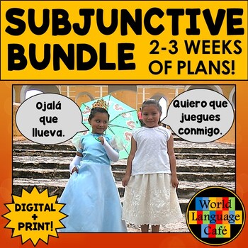 Preview of SPANISH SUBJUNCTIVE BUNDLE ⭐ Verbs Formation Games Songs ⭐ Quiz Test Activities