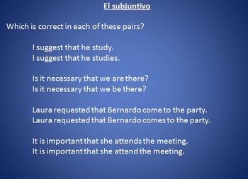 Preview of Spanish Subjunctive intro PowerPoint - subjunctive notes and practice!