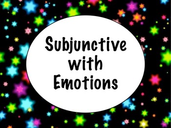 Preview of Spanish Subjunctive with Expressions of Emotion PowerPoint Slideshow