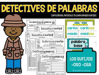 Preview of Spanish Suffixes - Los detectives de palabras - Los sufijos -oso -osa