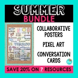 Spanish Summer Activities Bundle Collaborative Posters, Pi