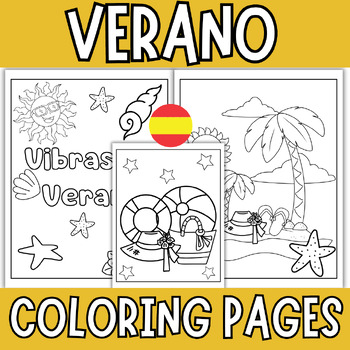 Preview of Spanish Summer Coloring Pages - End of The Year Activities Coloring Sheet Verano
