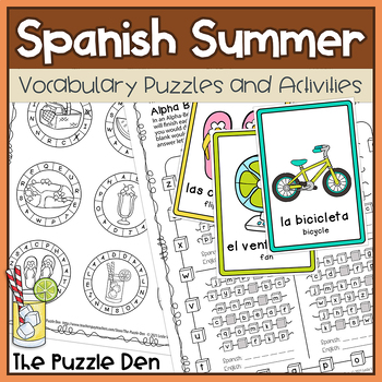 Preview of Spanish Summer Puzzles and Activities for Grades 1 to 6