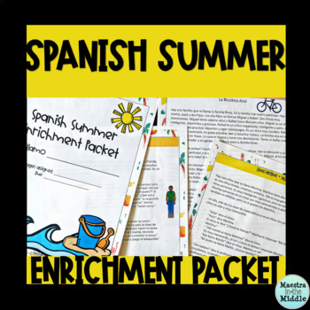 Preview of Spanish Summer Review Enrichment Packet for Level 1