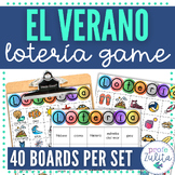 Spanish Summer Vocabulary Practice Lotería Game - El Verano BINGO