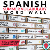 Spanish Summer Vocabulary Word Wall - End of Year Bulletin