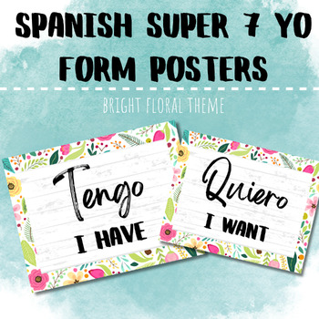 Preview of Spanish Super 7 Posters Bright Floral Theme